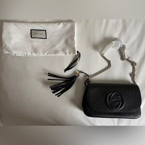 Gucci Soho Long Flap Leather Crossbody Bag